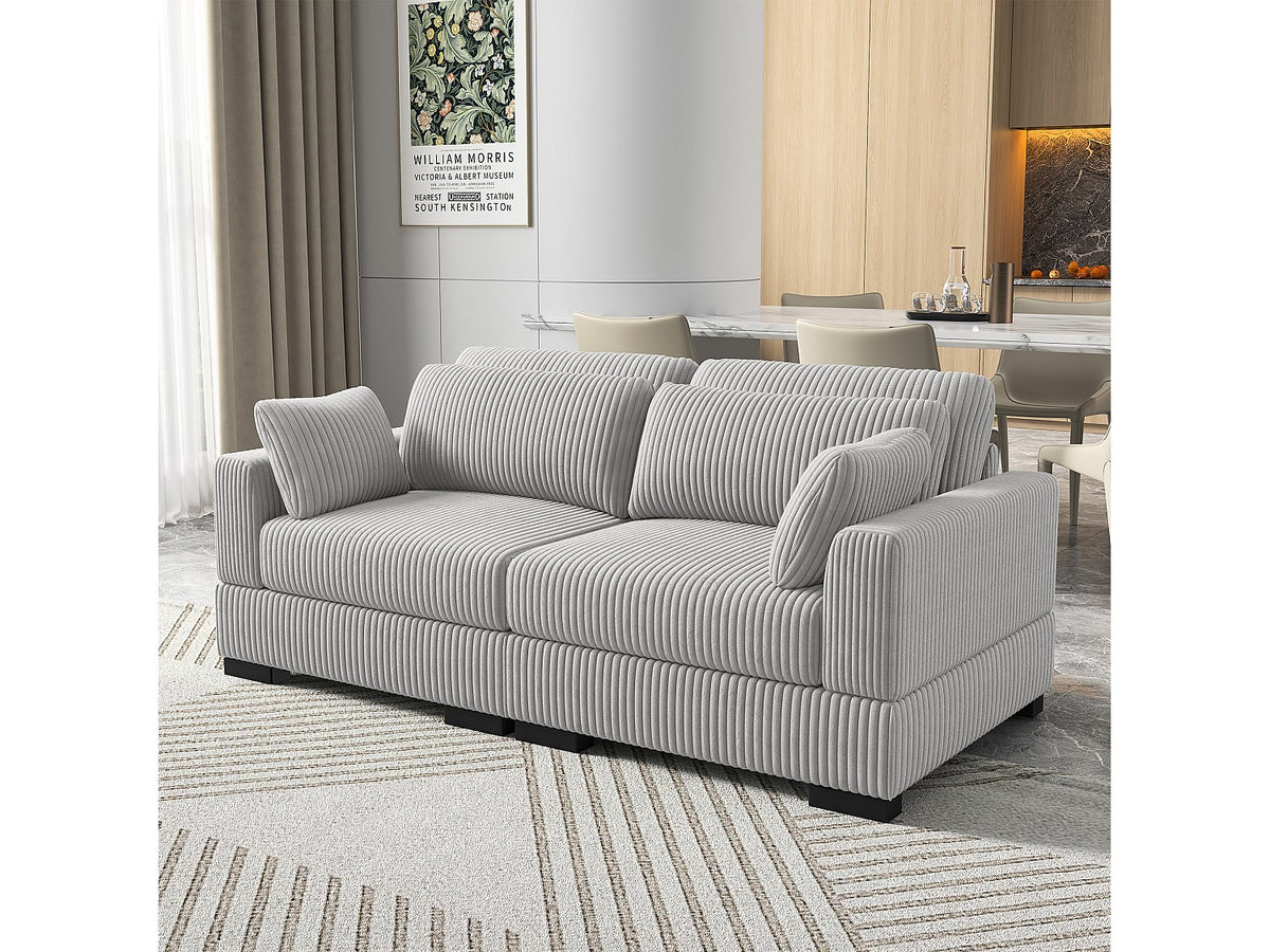 Canapé modulable gris tissu