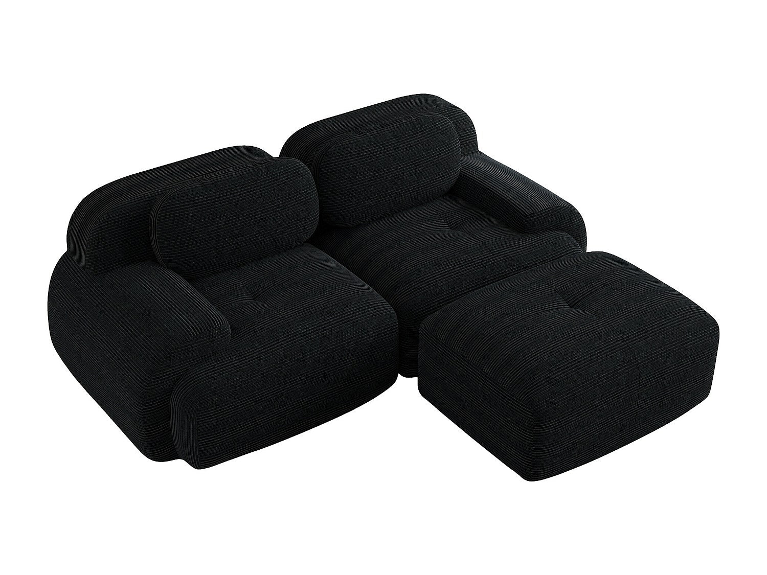 Canapé modulable noir velours