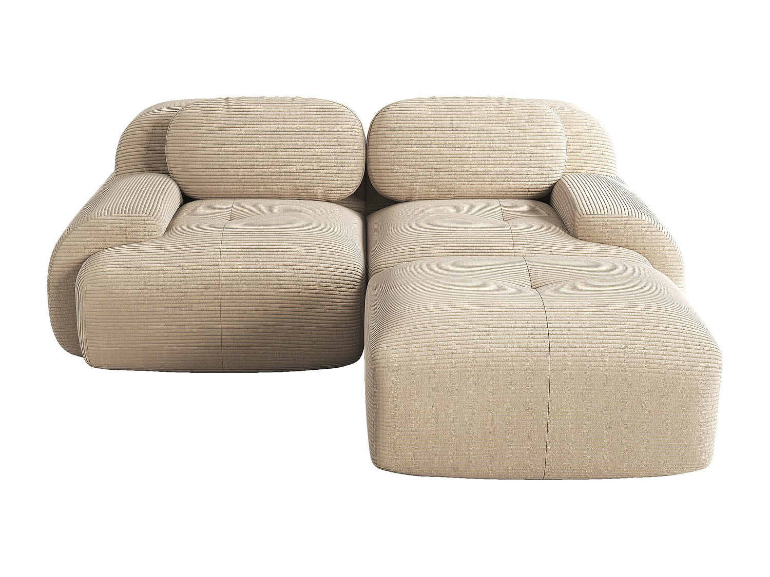 Canapé modulable beige velours