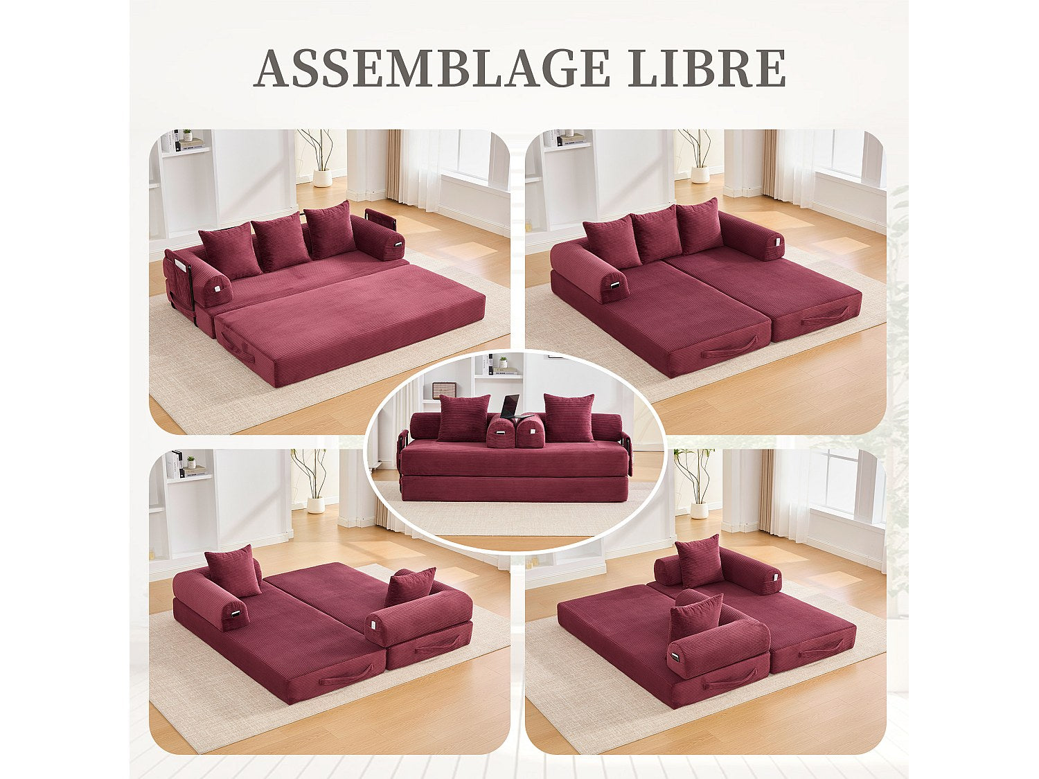 Canapé modulable tissu