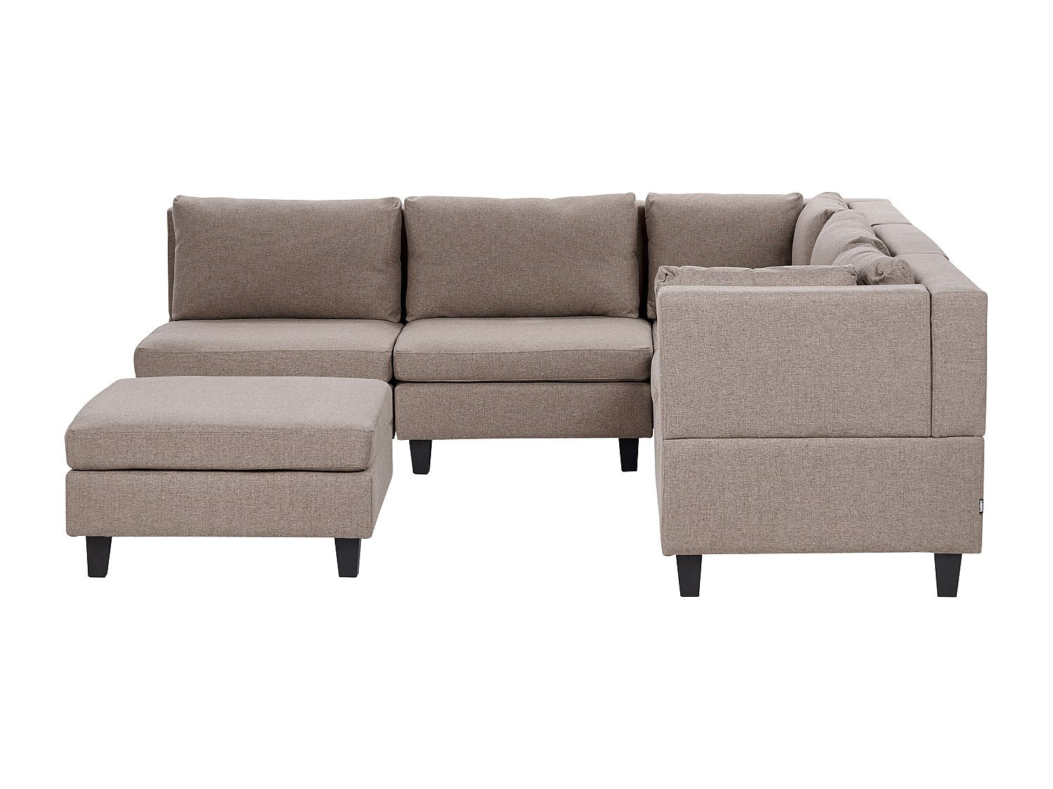 Angle pour canapé modulable 5 places marron tissu