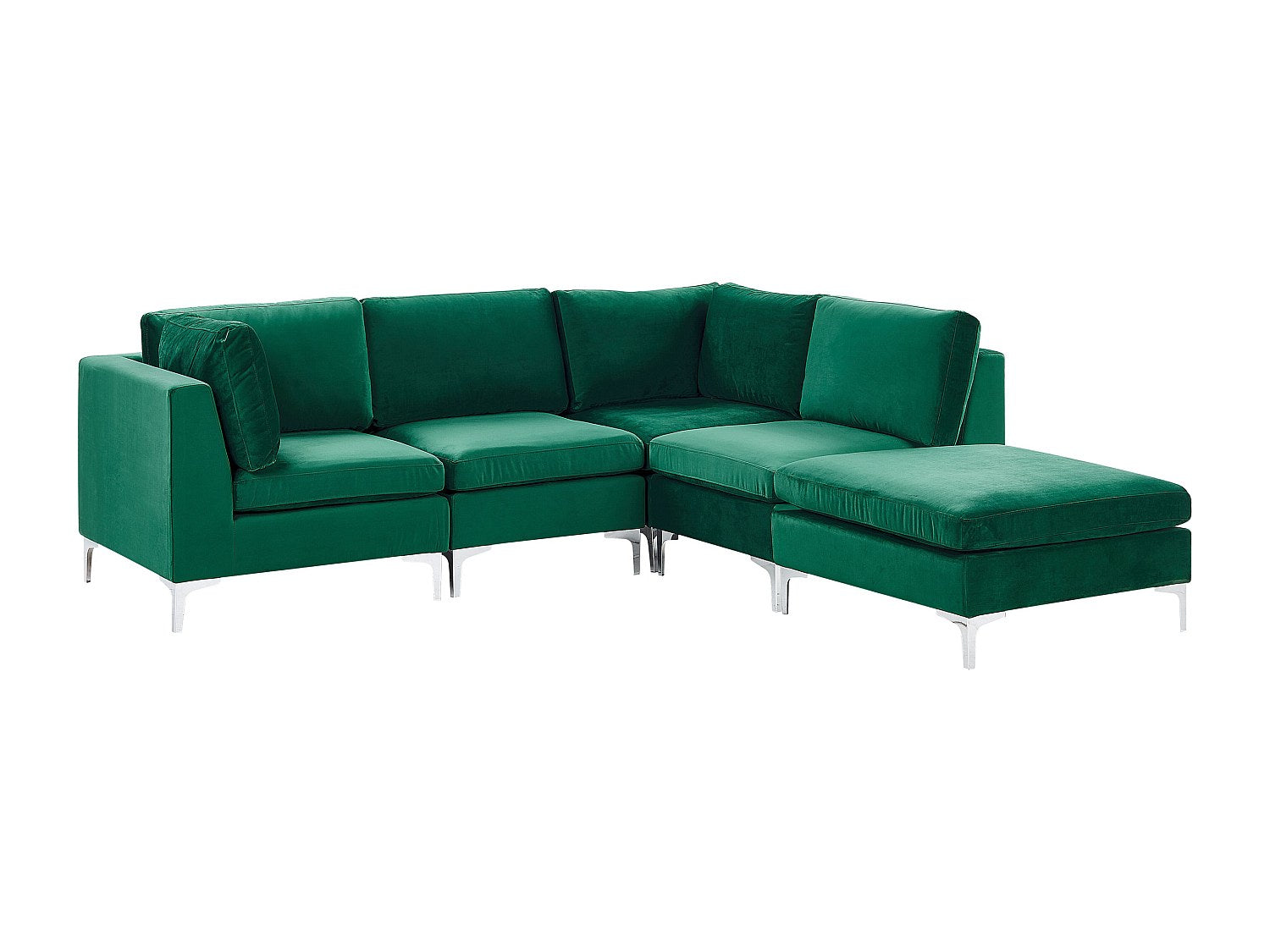 Angle pour canapé modulable 4 places vert velours