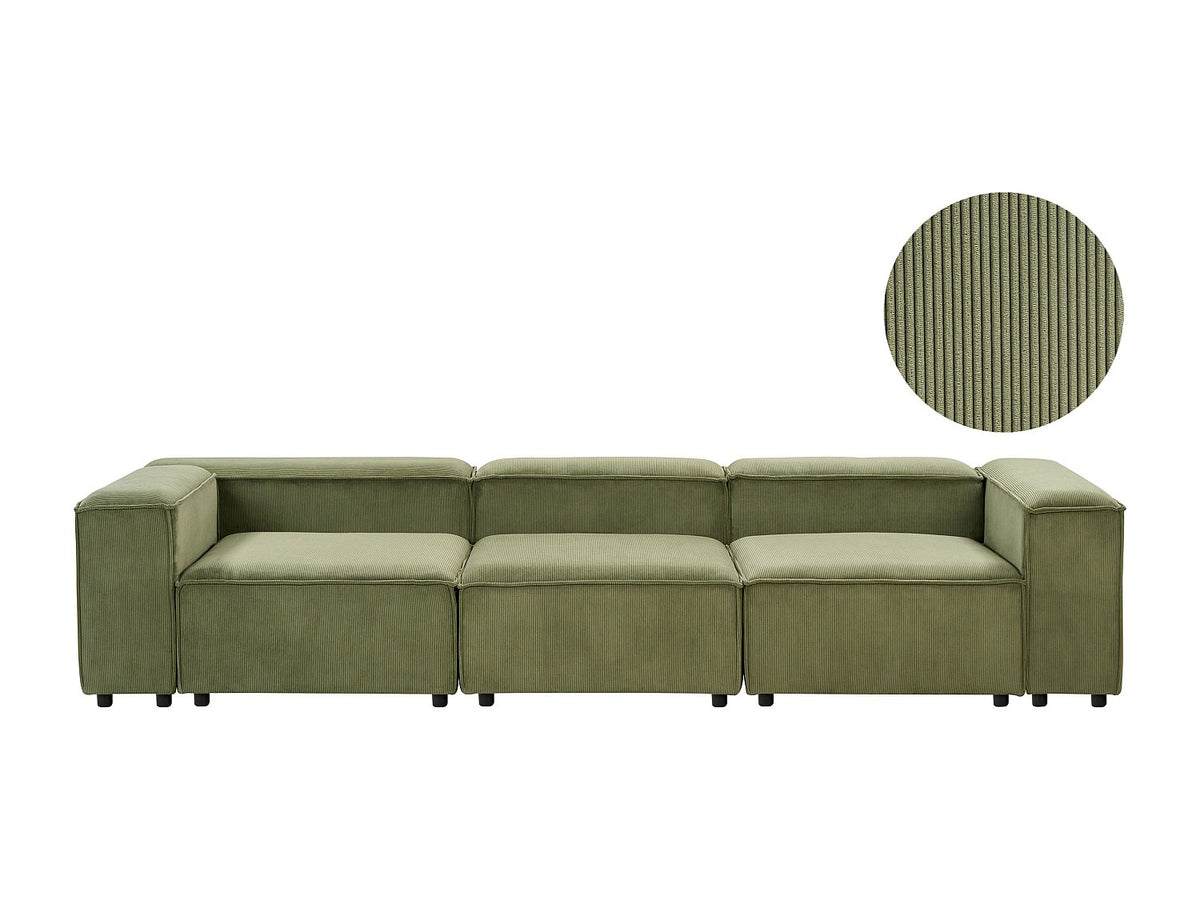 Canapé modulable 3 places vert velours