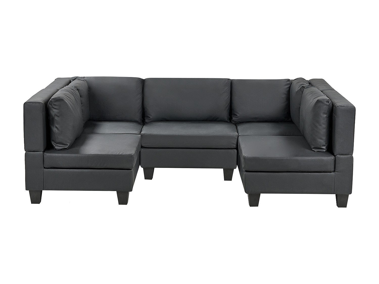 Canapé modulable 5 places noir simili cuir