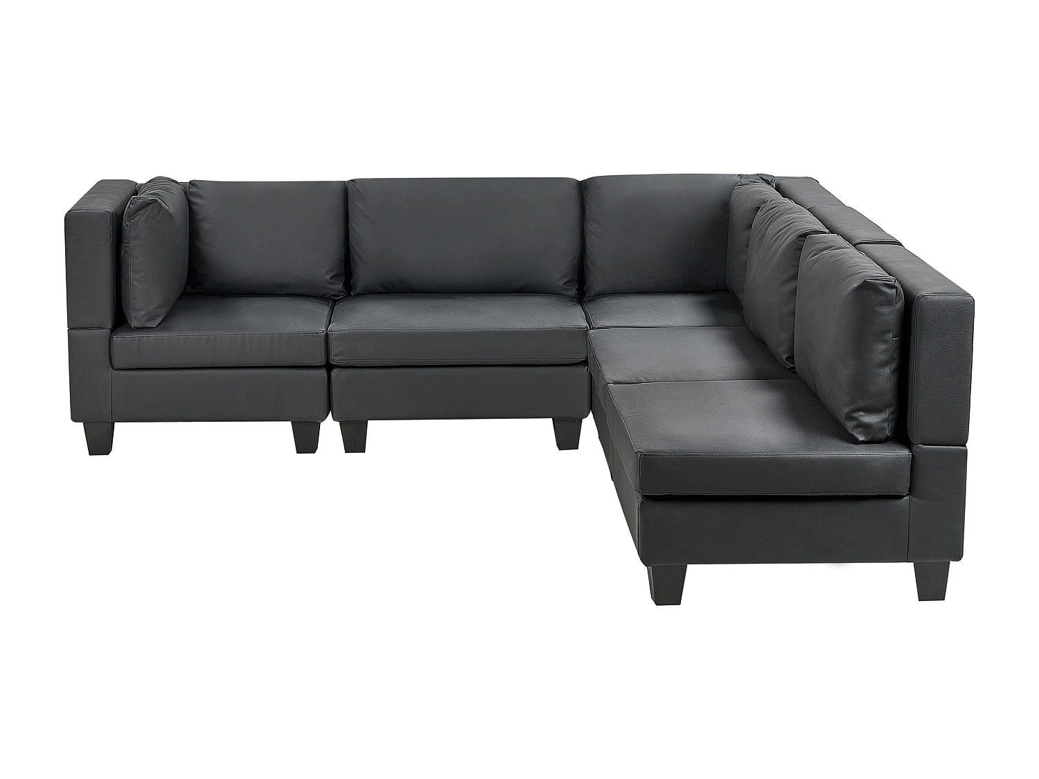Angle pour canapé modulable 5 places noir simili cuir