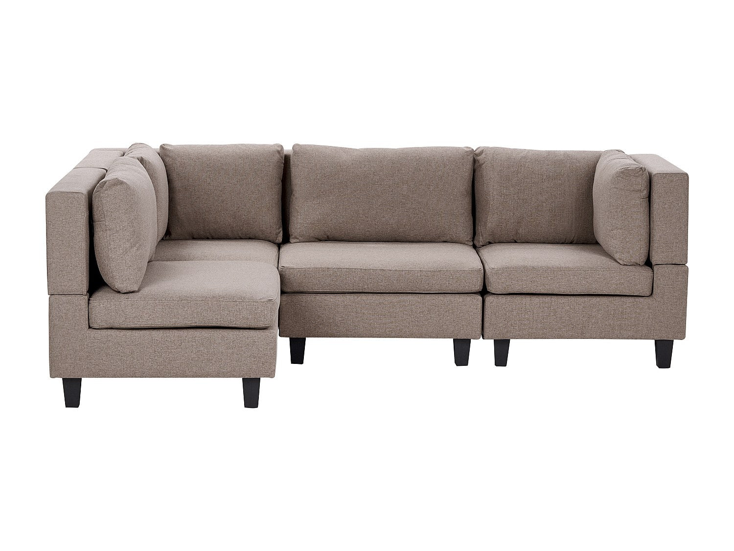 Angle pour canapé modulable 4 places marron tissu