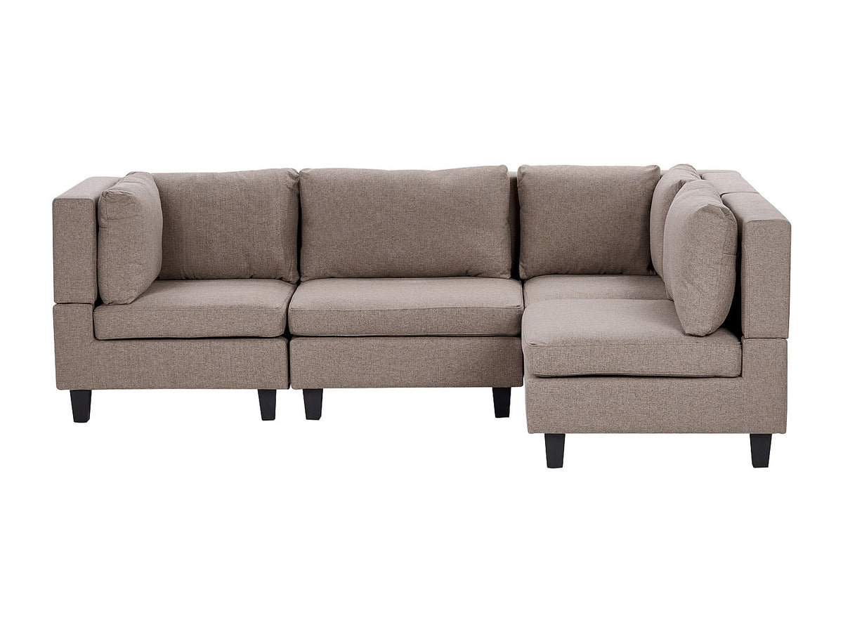 Angle pour canapé modulable 4 places marron tissu
