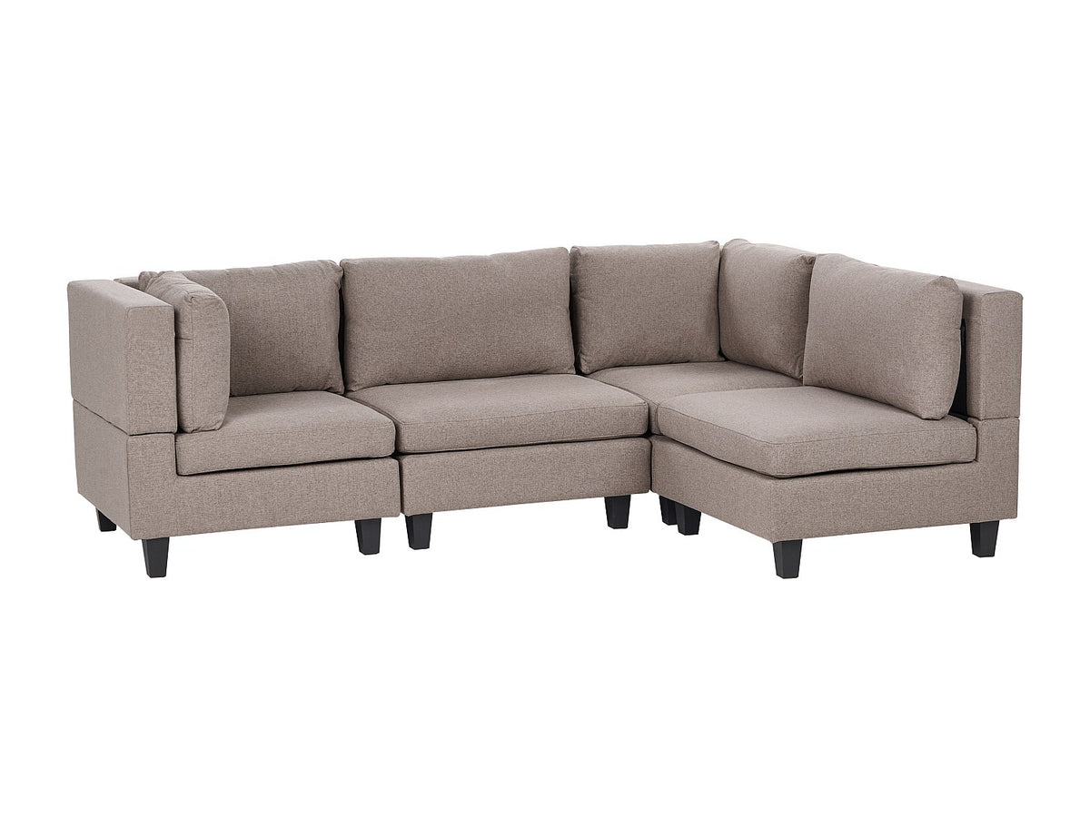 Angle pour canapé modulable 4 places marron tissu