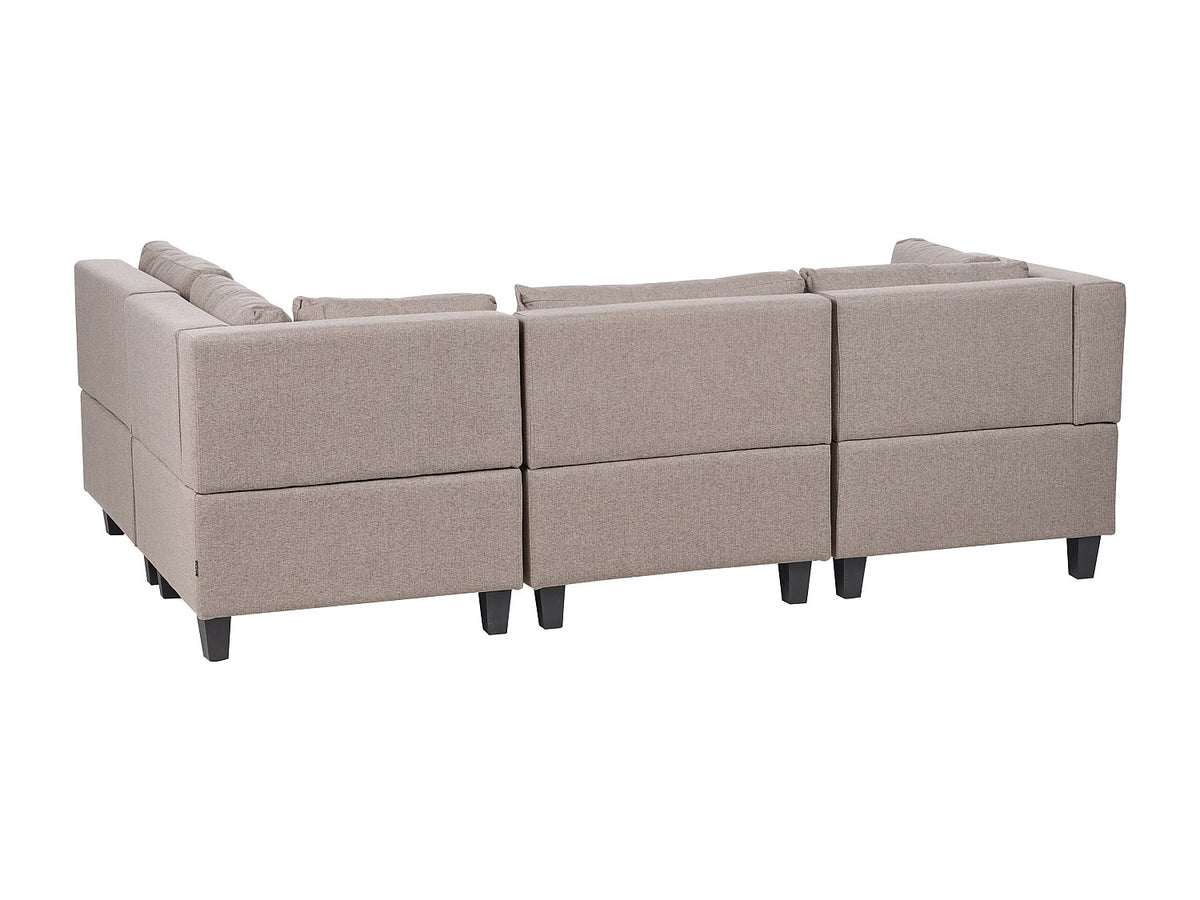 Angle pour canapé modulable 4 places marron tissu