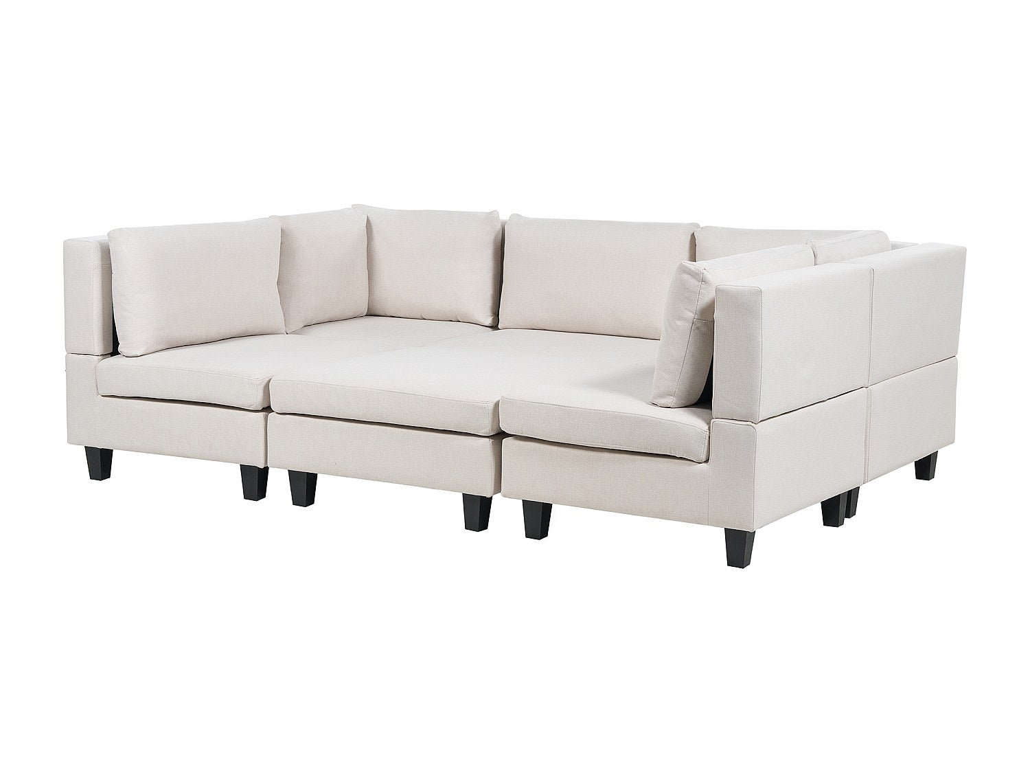 Canapé modulable 5 places beige tissu