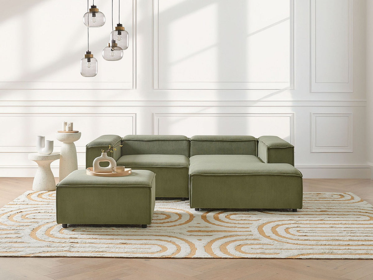Angle pour canapé modulable 3 places vert velours