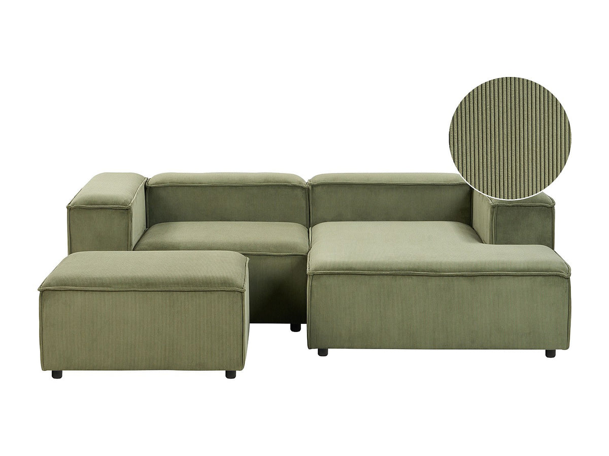 Angle pour canapé modulable 3 places vert velours