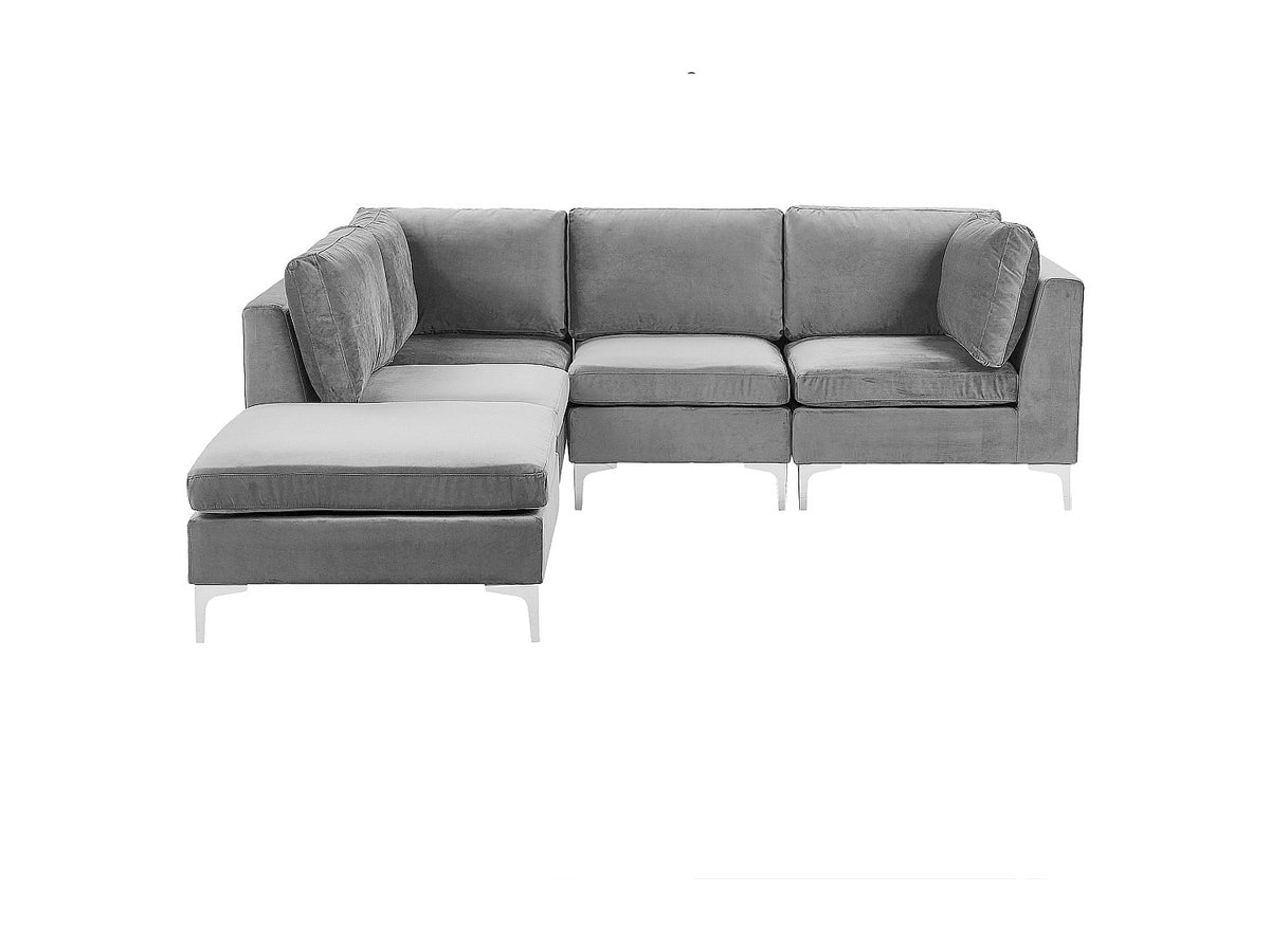 Angle pour canapé modulable 4 places gris tissu