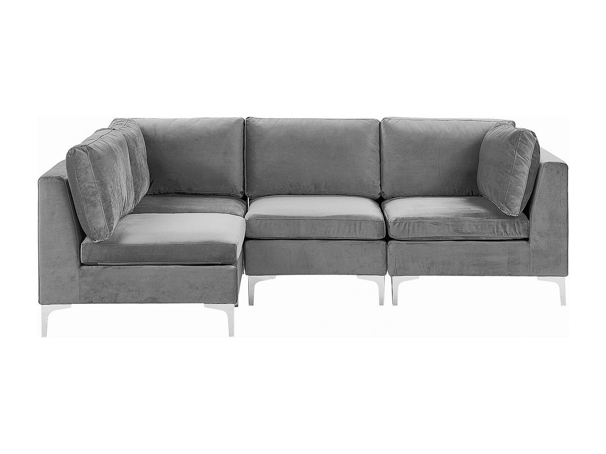 Angle pour canapé modulable gris velours