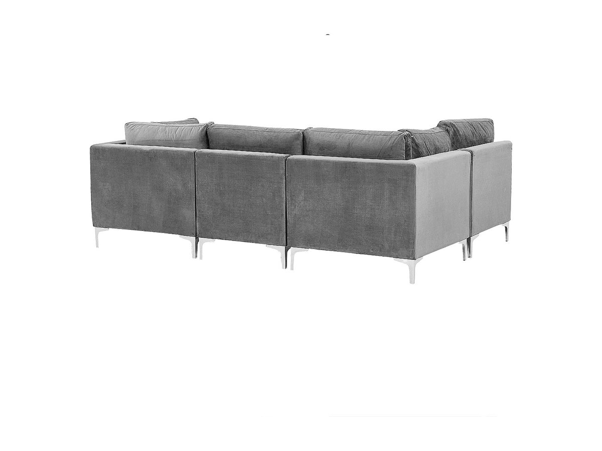 Angle pour canapé modulable gris velours