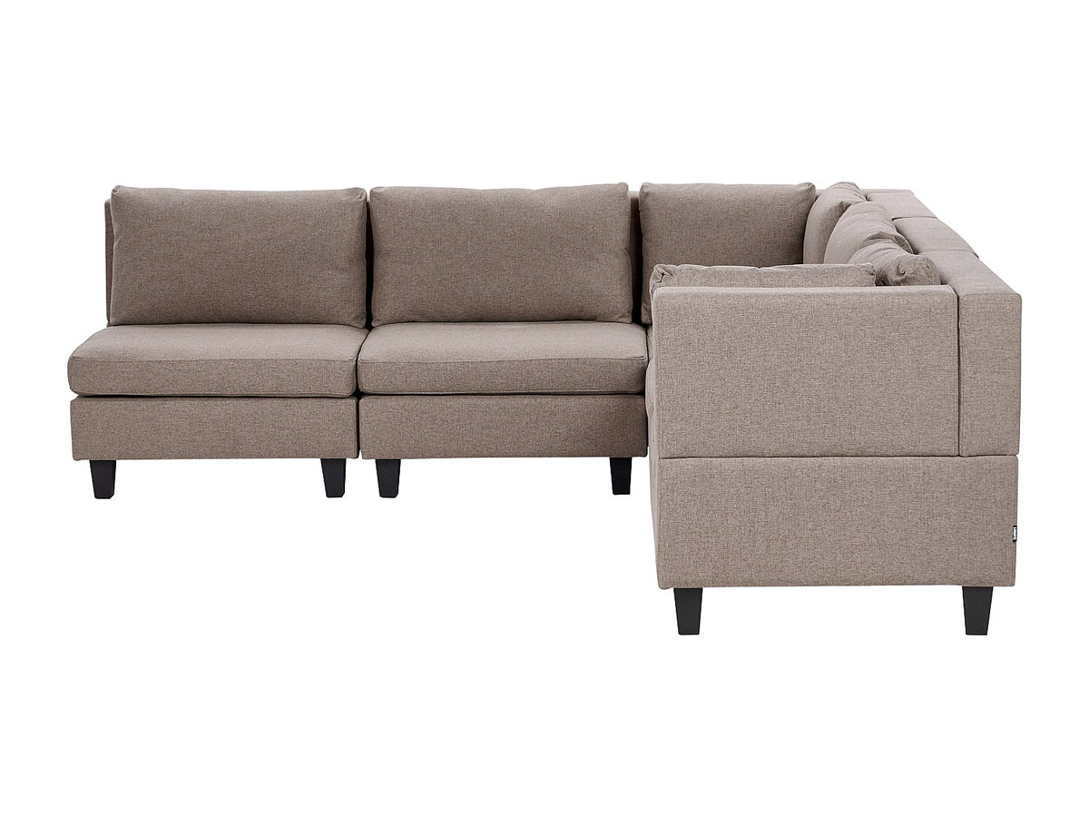 Angle pour canapé modulable 5 places marron tissu