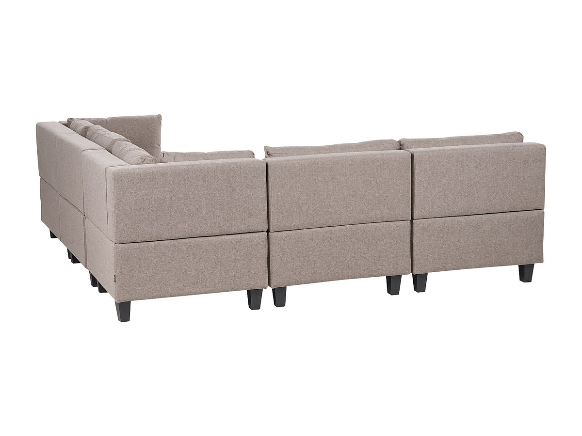 Angle pour canapé modulable 5 places marron tissu