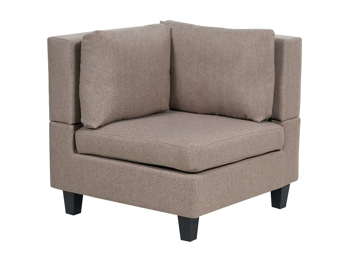 Angle pour canapé modulable 5 places marron tissu