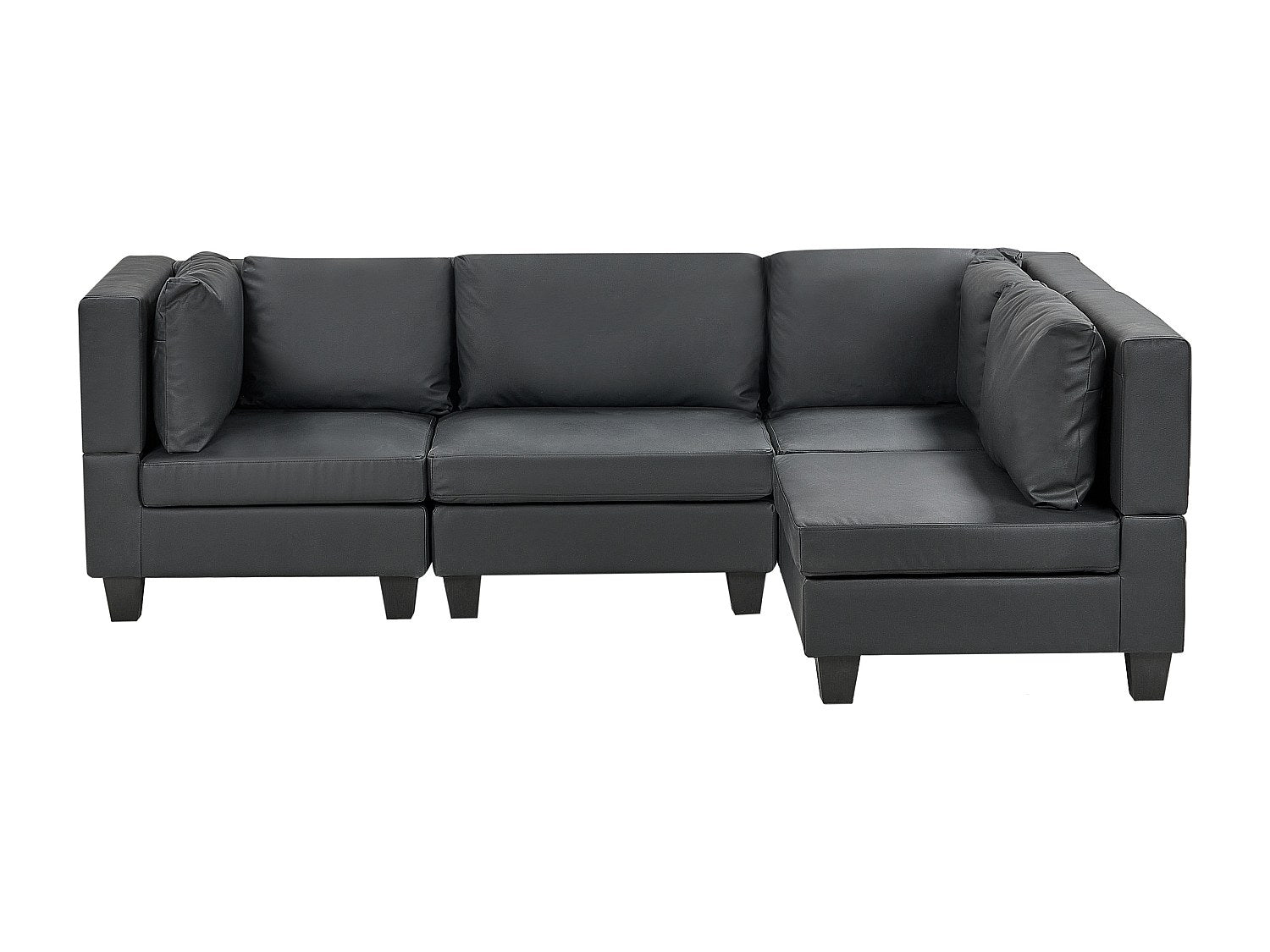 Angle pour canapé modulable 4 places noir simili cuir