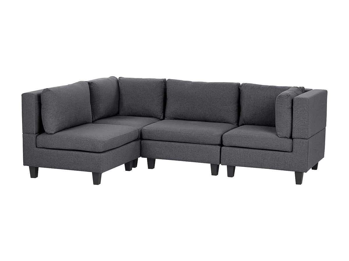 Angle pour canapé modulable 4 places gris tissu