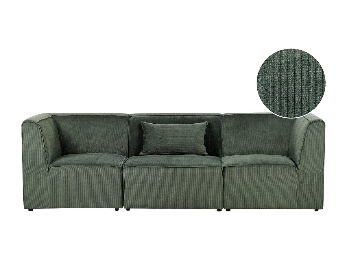 Canapé modulable 3 places vert velours