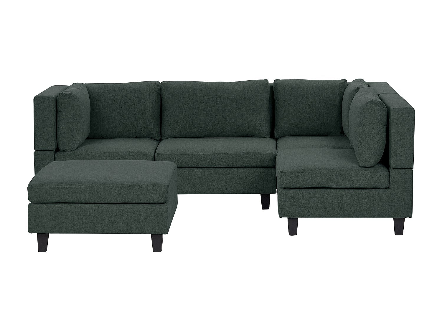Angle pour canapé modulable 4 places vert tissu