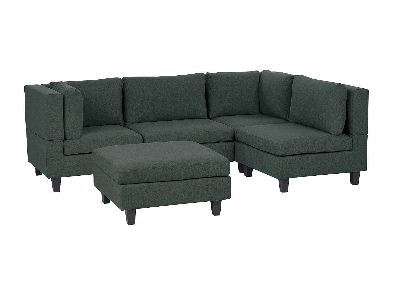 Angle pour canapé modulable 4 places vert tissu