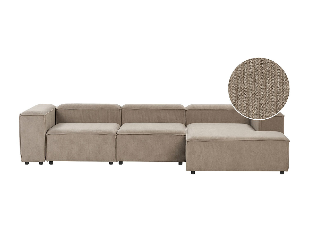 Angle pour canapé modulable 4 places taupe velours