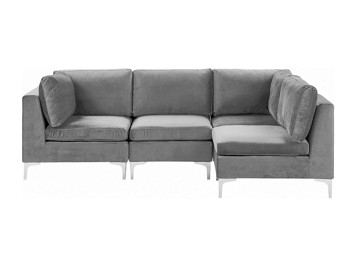 Angle pour canapé modulable gris velours