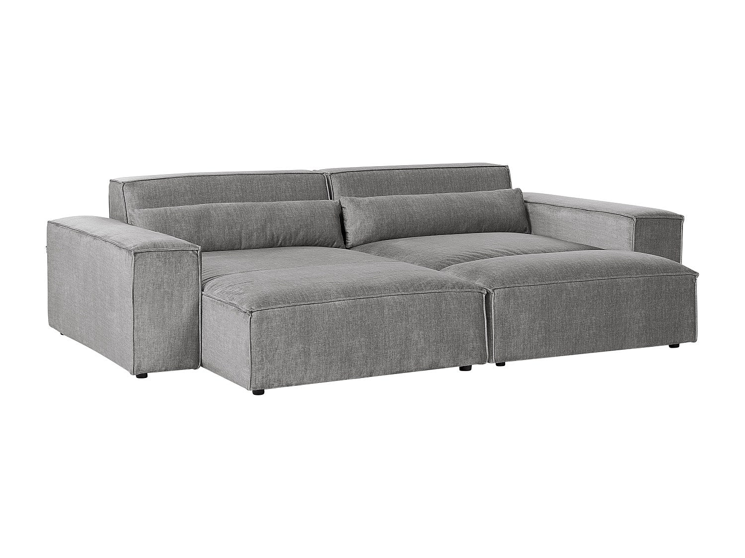 Angle pour canapé modulable 2 places gris tissu