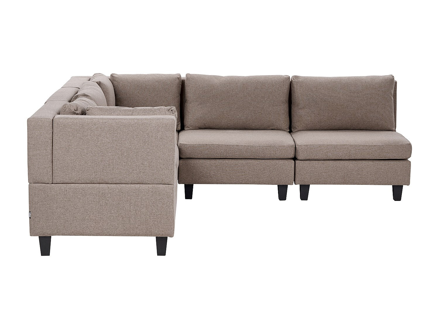 Angle pour canapé modulable 5 places marron tissu
