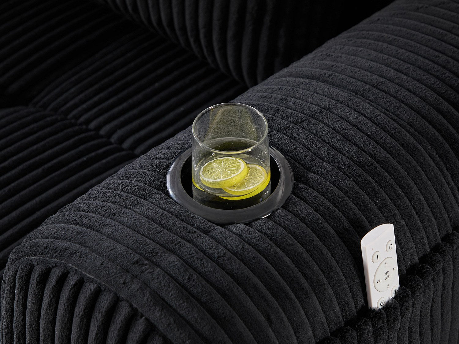 Méridienne pour canapé modulable 2 places noir velours