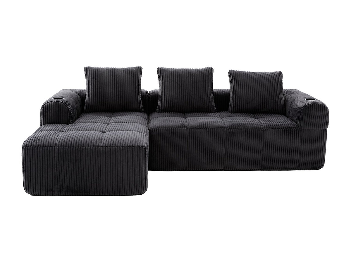 Méridienne pour canapé modulable 2 places gris velours
