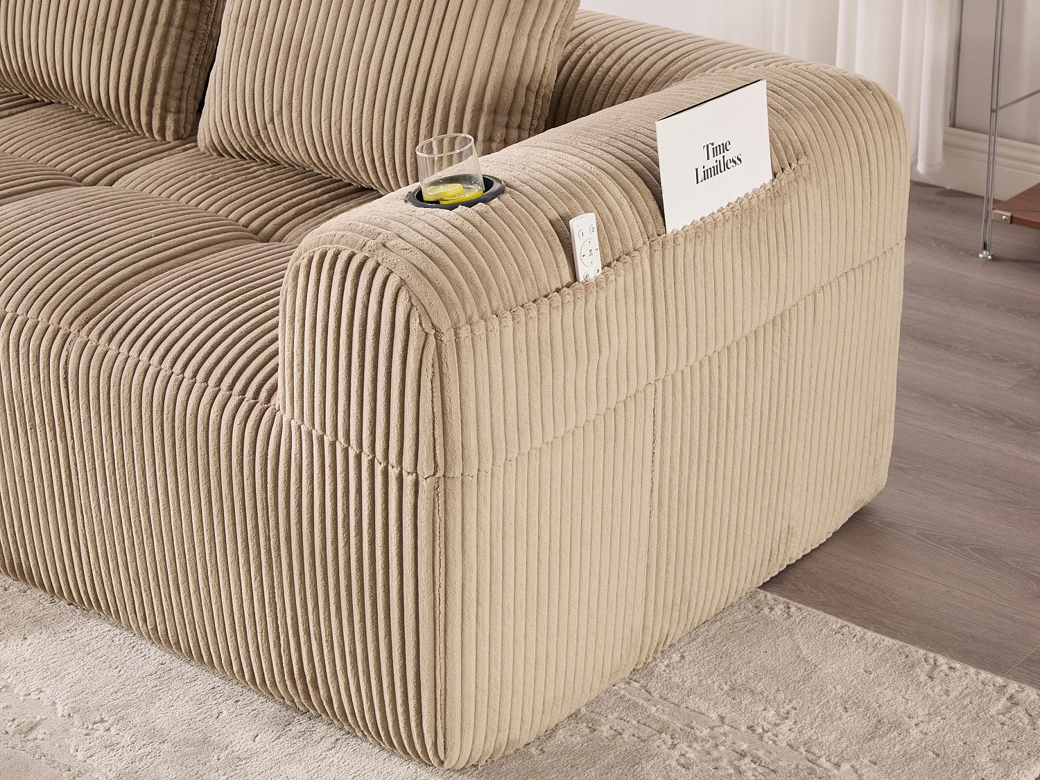 Méridienne pour canapé modulable 2 places vert velours