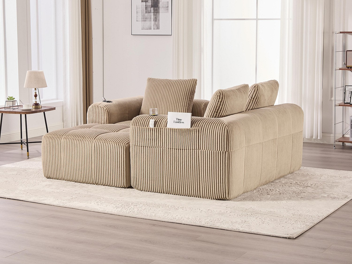 Méridienne pour canapé modulable 2 places vert velours