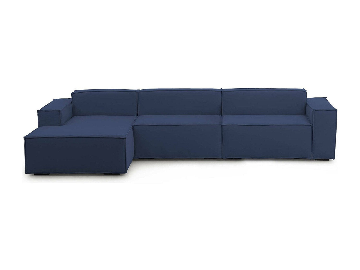 Canapé modulable 4 places bleu tissu
