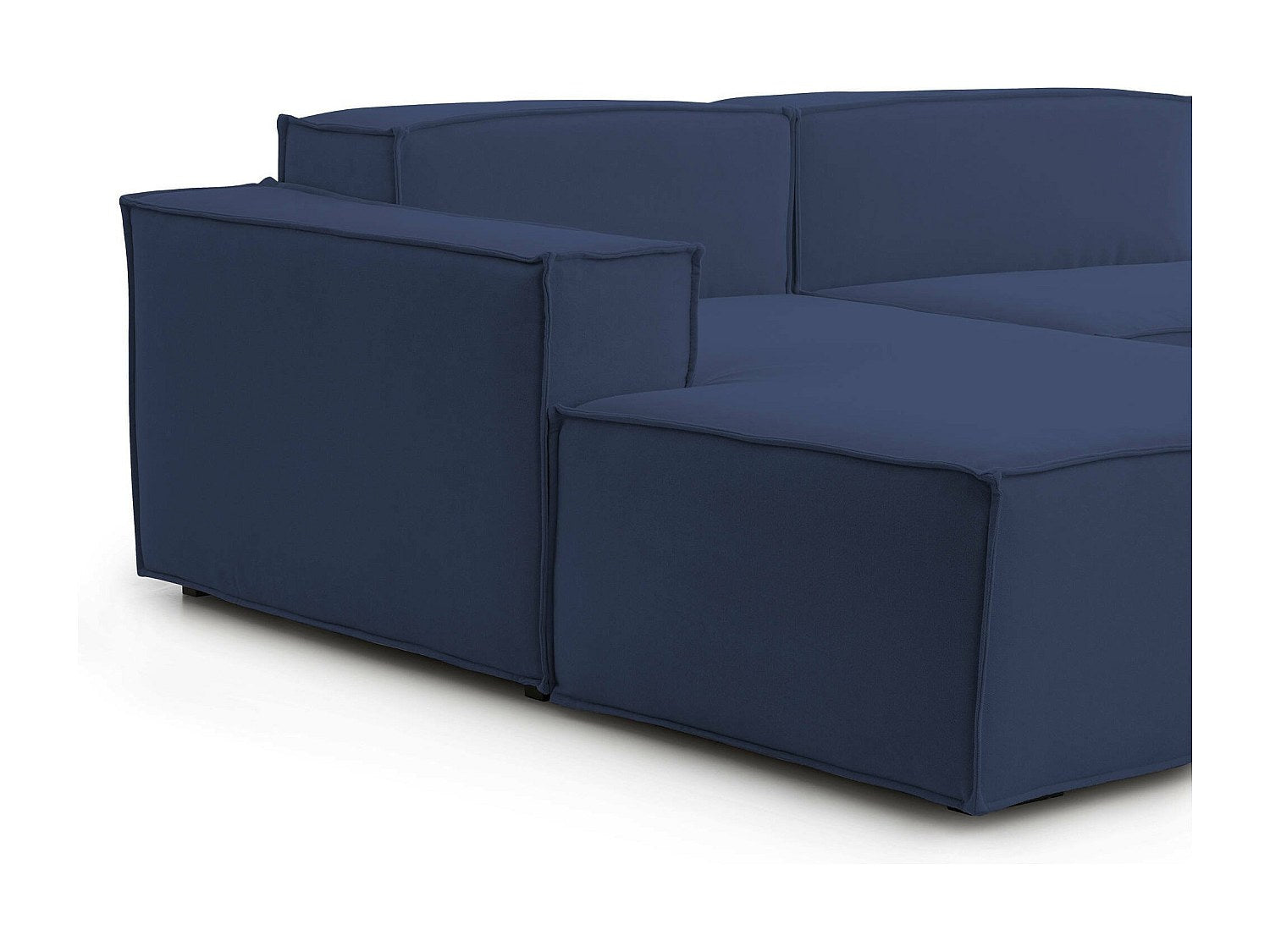 Canapé modulable 4 places bleu tissu