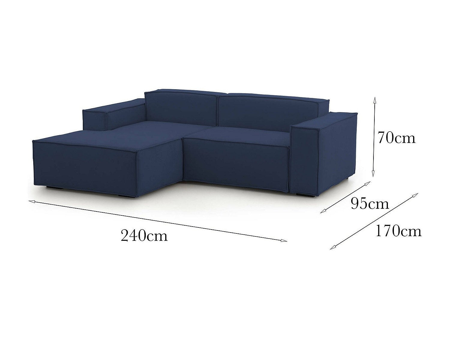 Canapé modulable 2 places bleu tissu