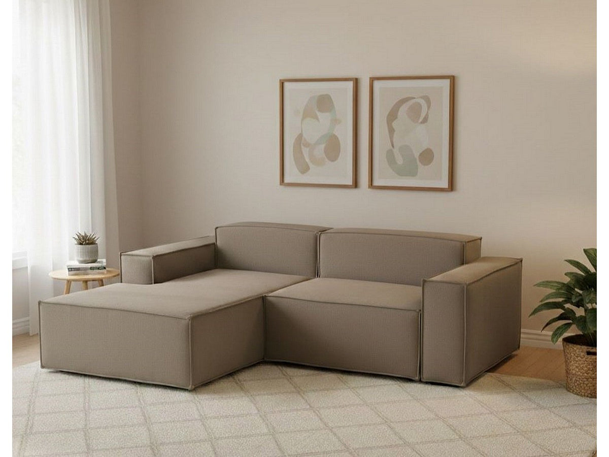 Canapé modulable 2 places gris tissu