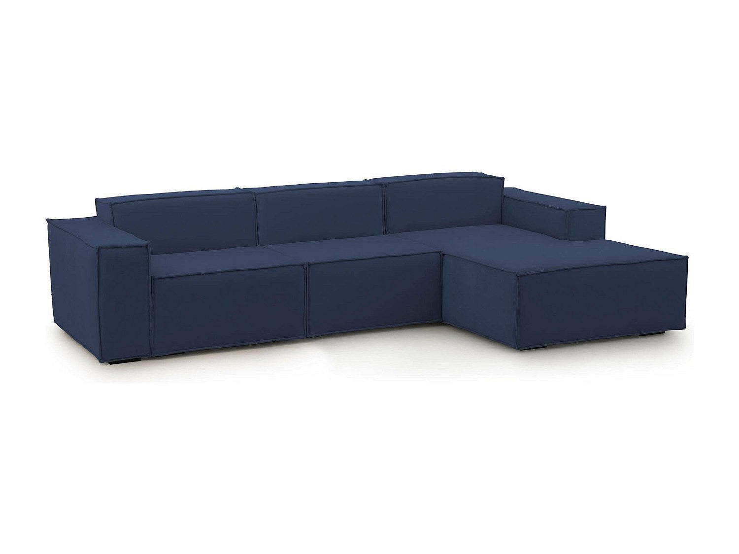 Canapé modulable 3 places bleu tissu