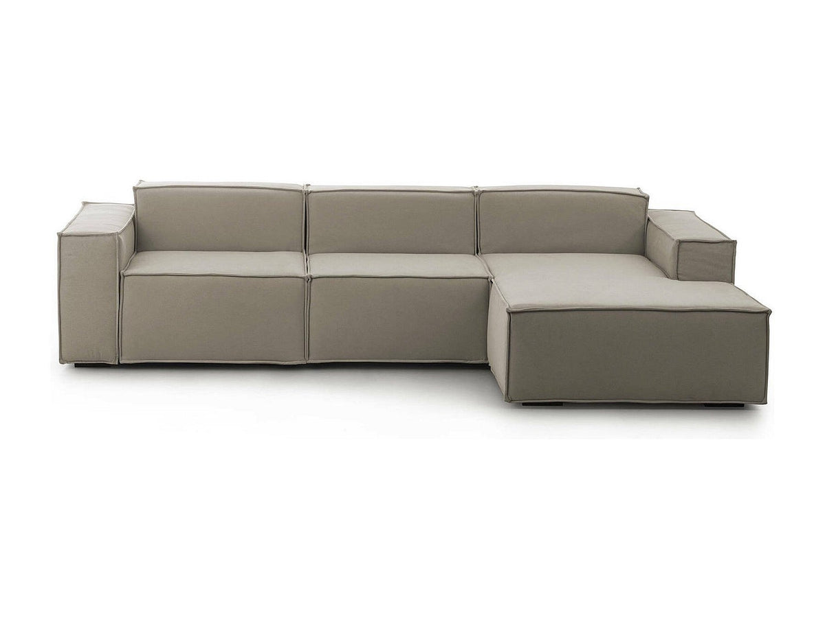 Canapé modulable 3 places gris tissu
