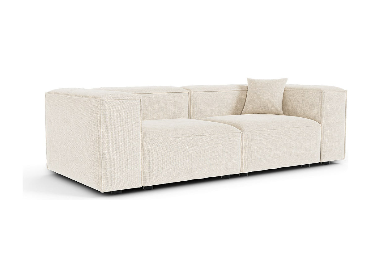 Canapé modulable 3 places beige velours
