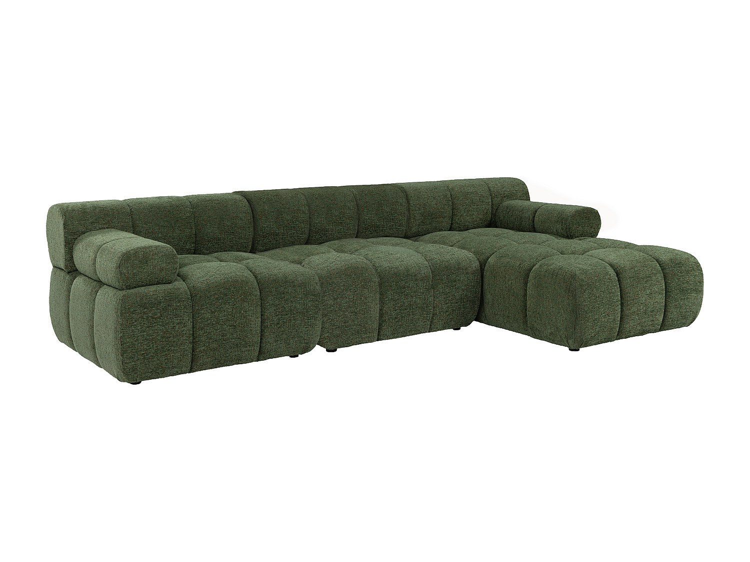 Canapé modulable vert tissu