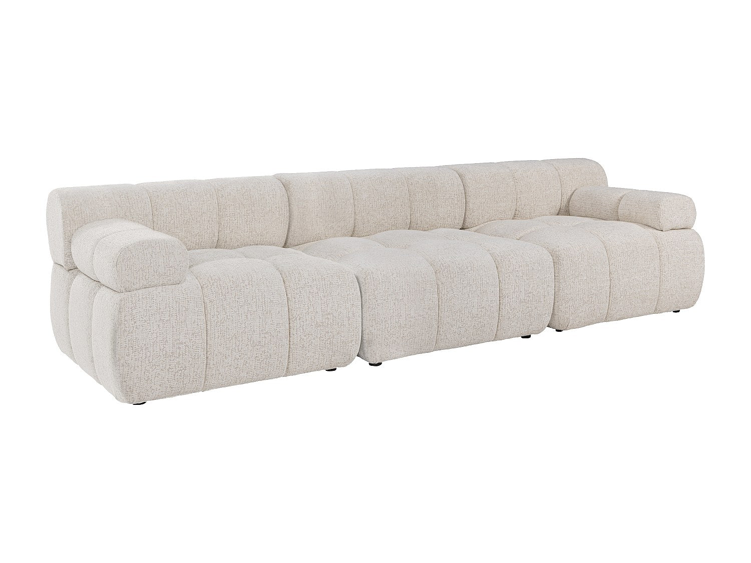 Canapé modulable 4 places beige tissu