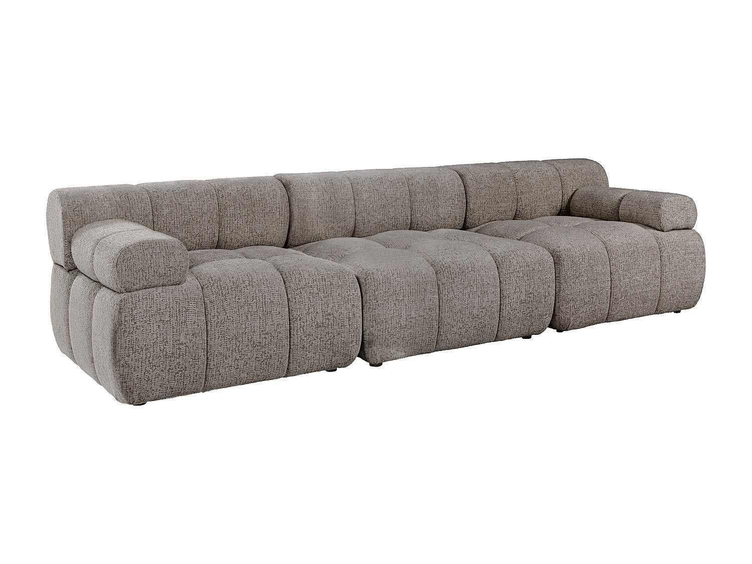 Canapé modulable 4 places taupe tissu
