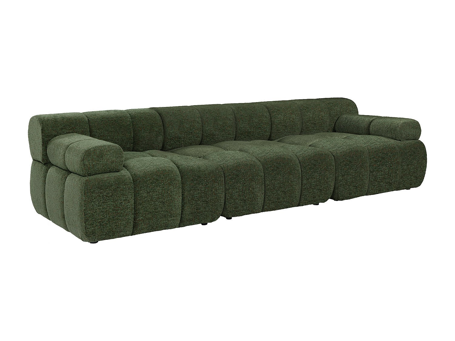 Canapé modulable 4 places vert tissu
