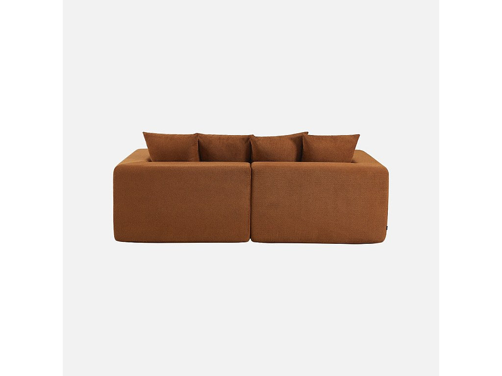 Canapé modulable 3 places orange tissu