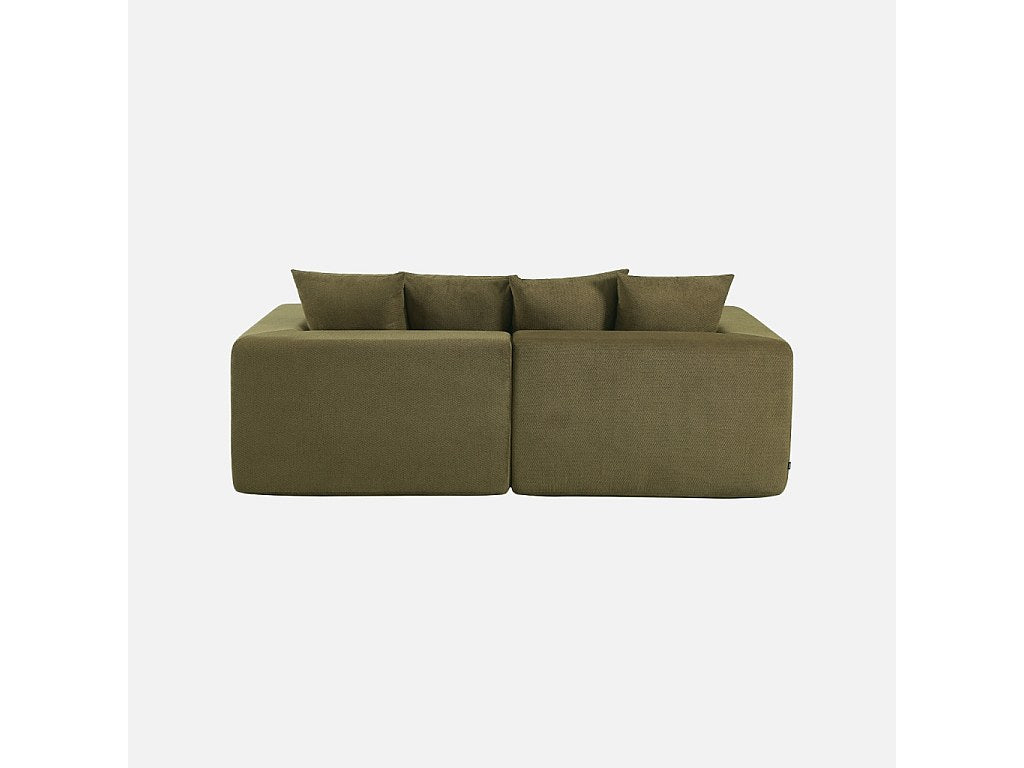 Canapé modulable 3 places vert tissu