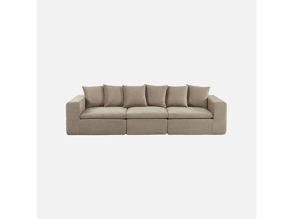 Canapé modulable 4 places beige tissu