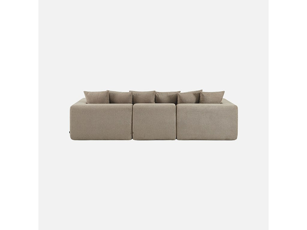 Canapé modulable 4 places beige tissu